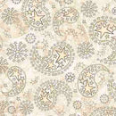 Cream Paisley & Stars 1776 Cotton 44"/45" Fabric Per Yard