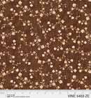 Brown Vine Scroll Cotton Wideback Fabric per yard