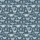 RB Floral Gardens Insects Navy