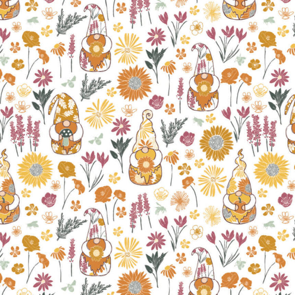 Harvest Time - Gnome Worry Be Happy - White