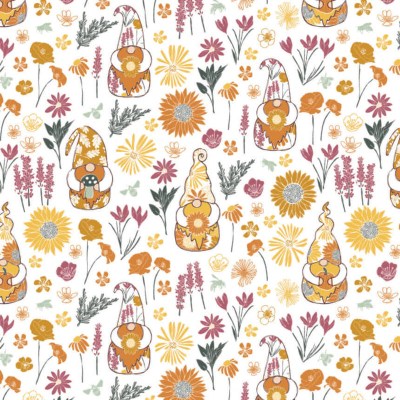 Harvest Time - Gnome Worry Be Happy - White