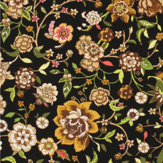Sew de Vine - Tossed Tan Flowers