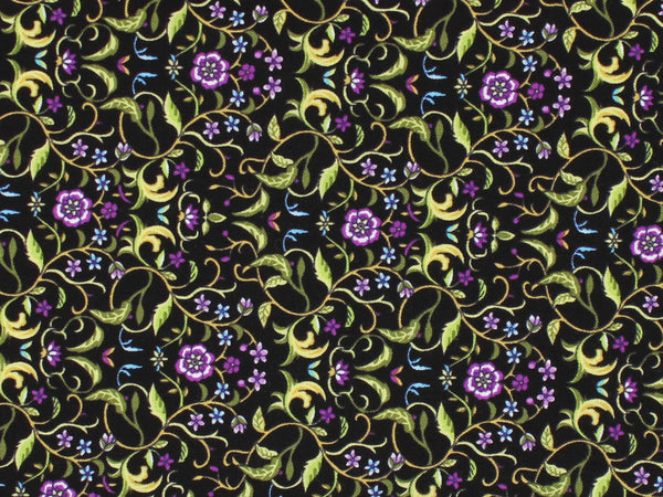 Sew de Vine - Purple Leafy Flowers