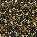 Sew de Vine - Tan Leafy Flowers