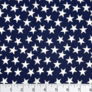 Patriotic Stars 108" Supreme Backings - Large White Stars on Navy