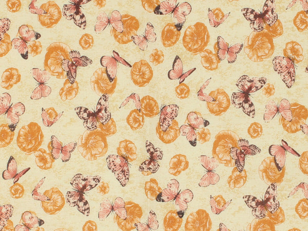 Romantic Garden - Floral Butterflies - Cream