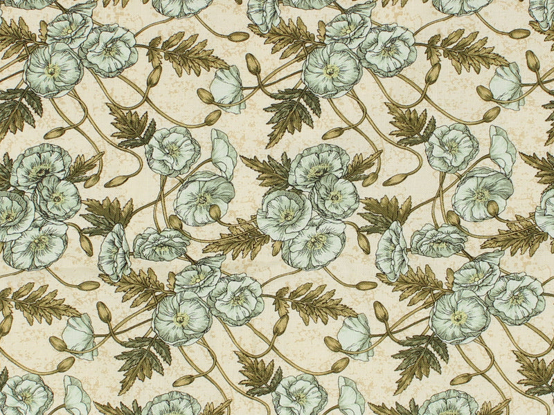 Romantic Garden - Leafy Florals - Olive Green