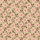 Caramel/Pink Bachelor Buttons Lost Gardens of Heligan Cotton 43"/44" Fabric Per Yard