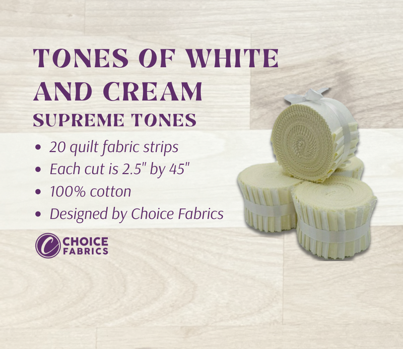 Supreme Tones - 2.5" Roll - Tones of White & Cream (20 cuts)