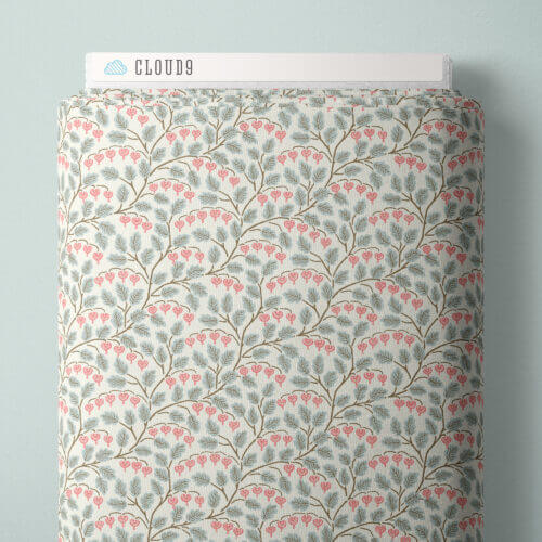 Cottage Garden - Bleeding Heart - Light Turquoise/Pink