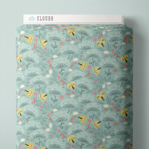 Cottage Garden - Moth Haven - Turquoise/Gold