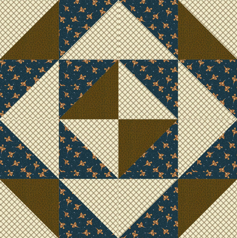 Birds of a Feather - Half Square Triangle Table Topper - Quilt Kit