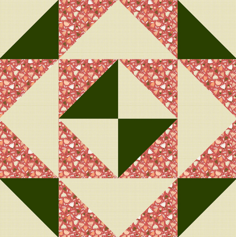 Flower Frolic - Half Square Triangle Table Topper - Quilt Kit