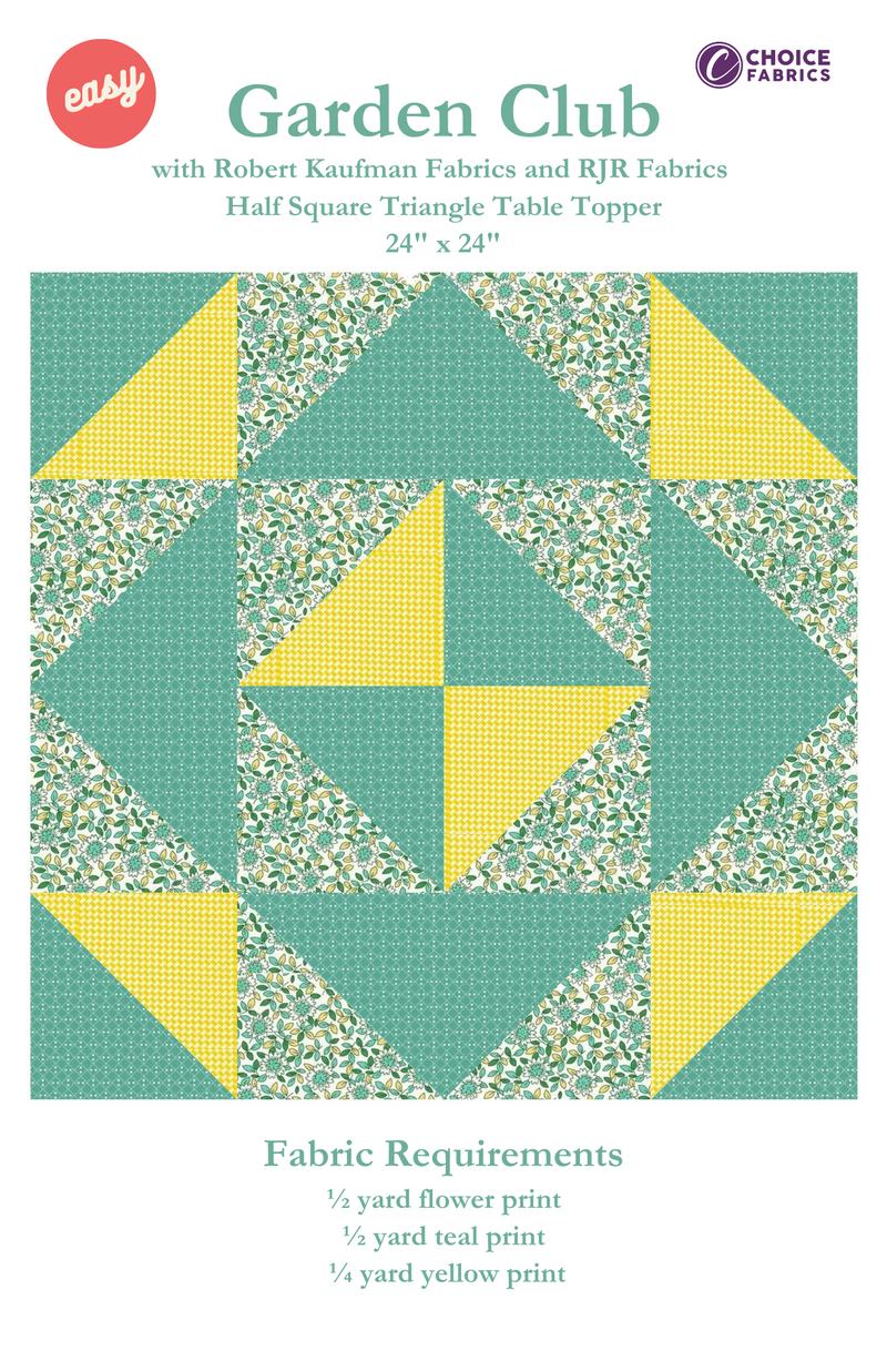 Garden Club - Half Square Triangle Table Topper - Quilt Kit