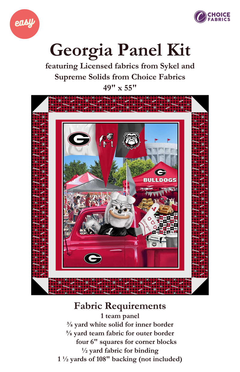 Georgia Bulldogs - Tailgate Panel - Quilt Kit