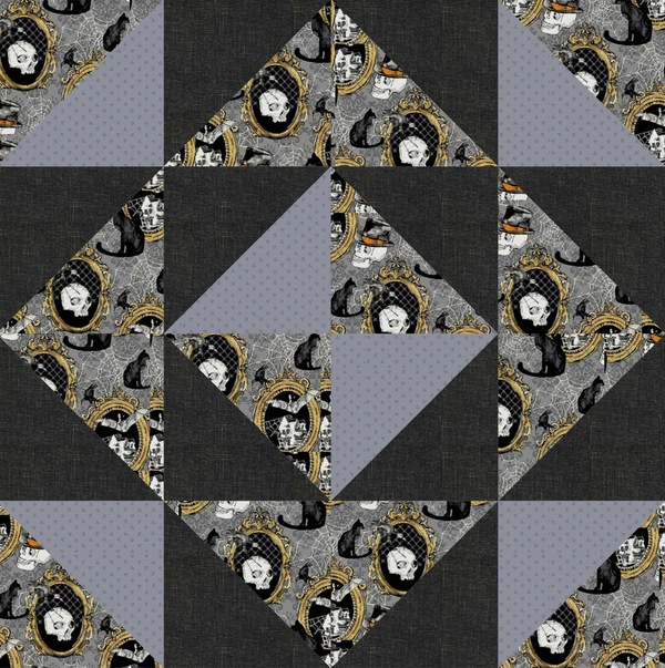 Haunted Manor - Half Square Triangle Table Topper - Quilt Kit