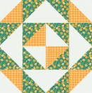 Orange Juice - Half Square Triangle Table Topper - Quilt Kit
