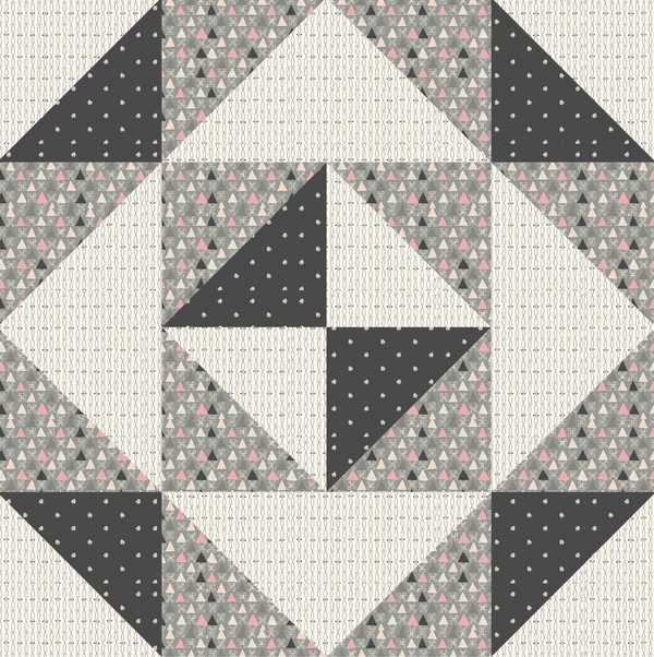 Small Tangent - Half Square Triangle Table Topper - Quilt Kit