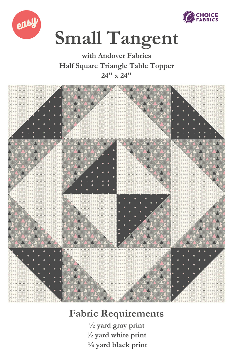 Small Tangent - Half Square Triangle Table Topper - Quilt Kit