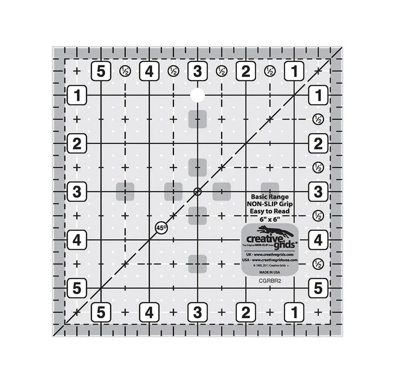 Plastic Square Grid Ruler Creative Grids Basic Range 6in Square Quilt Ruler