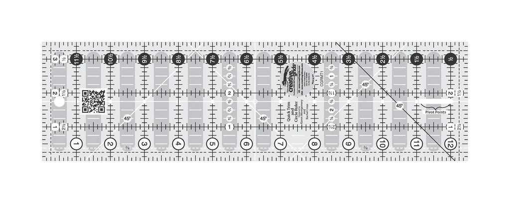 3 Rectangles Even Ruler Creative Grids Quick Trim Ruler 3-1/2in X 12-1/2in Rectangle