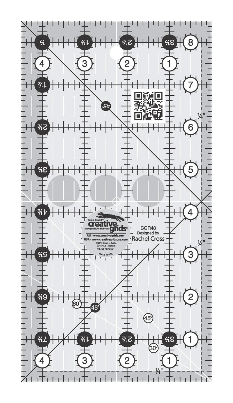 Baseline Grid Ruler Creative Grids Quilt Ruler 4-1/2in x 8-1/2in