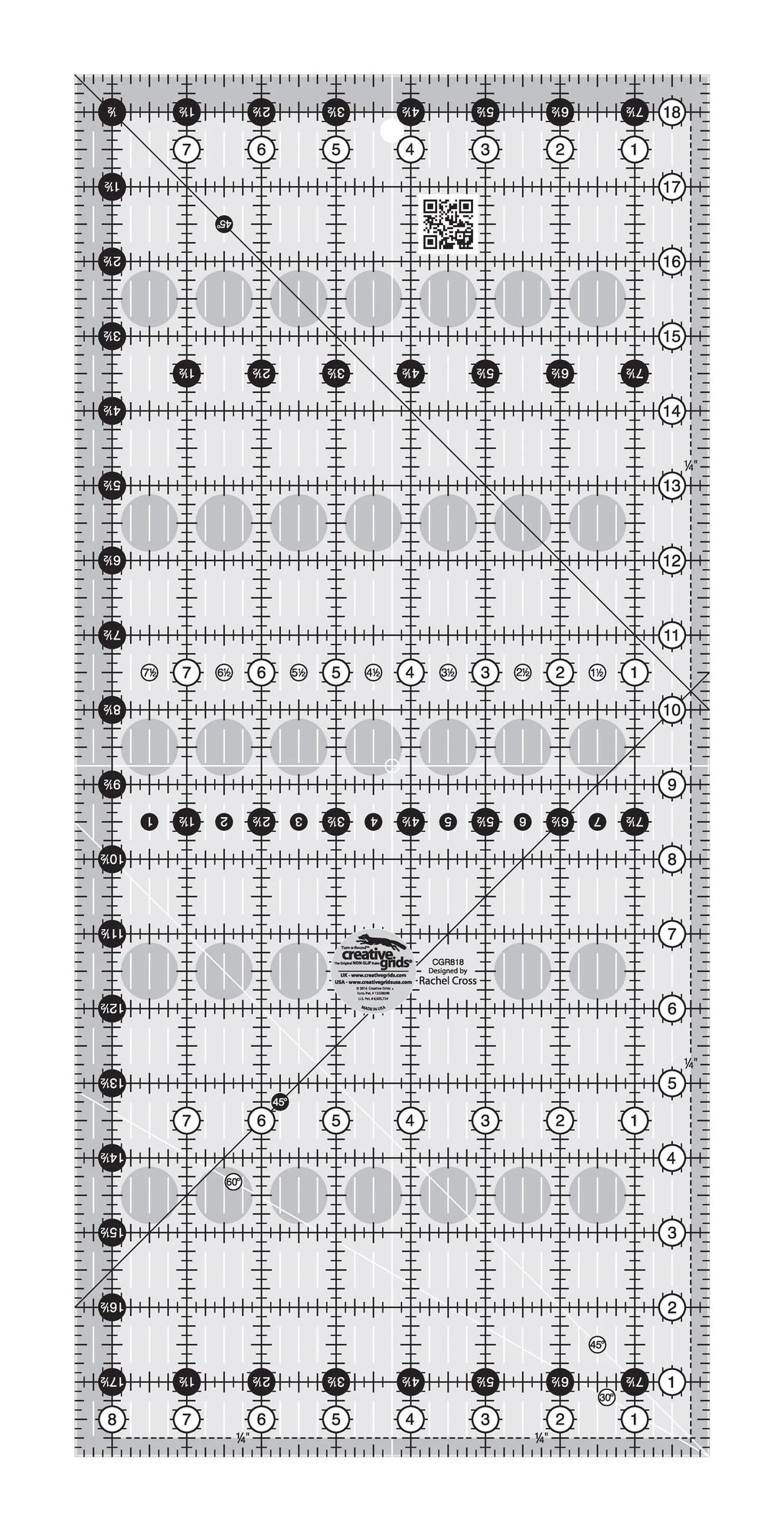 Baseline Grid Ruler Creative Grids Quilt Ruler 8-1/2in x 18-1/2in