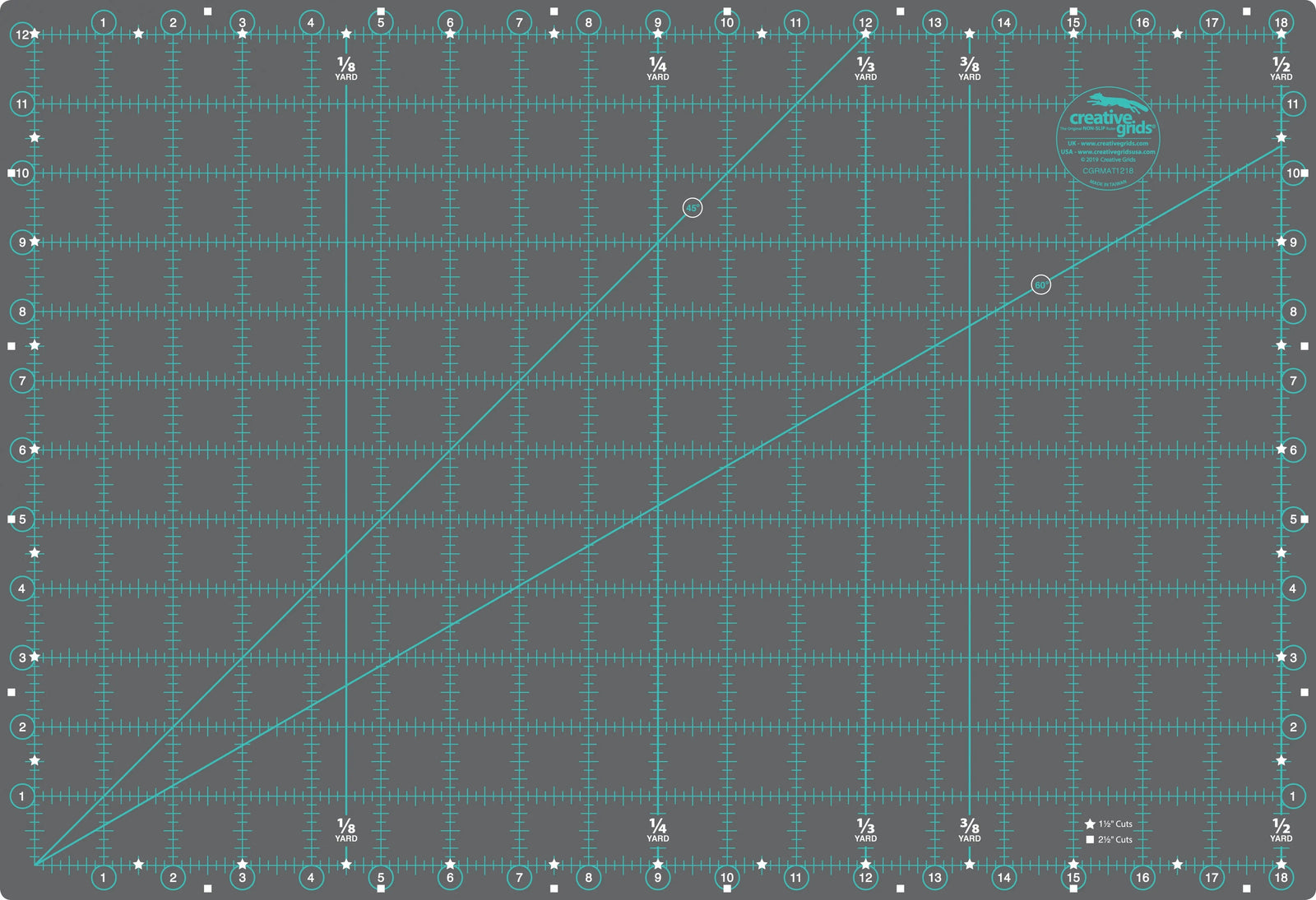 Creative Grids Self-Healing Double Sided Rotary Cutting Mat 12in x 18i