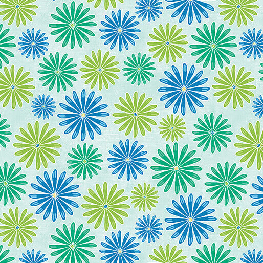 Blooming Denim - Daisy Bloom - Light Aqua