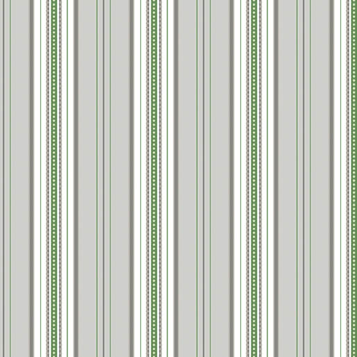 French Romance - Simone Stripe - Green/Gray