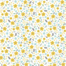 Doodle Baby Flannel - Dream Flower - Yellow/White
