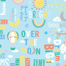 Twinkle Comfort Flannel - Twinkle Words - Sky Blue