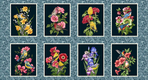 Garden Symphony - Teal Blocks (8 x 10 - 24" Panel)