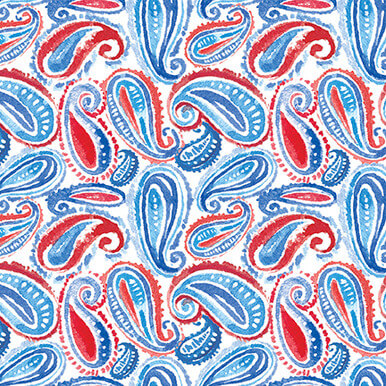 Lucky Stars - Patriotic Paisley - White
