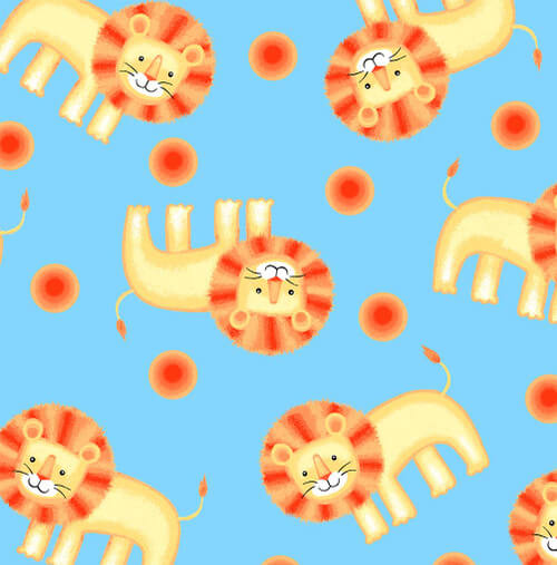 Comfy Flannel - Lions - Blue