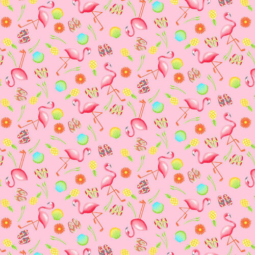 Comfy Flannel - Flamingo & Flip Flops - Pink
