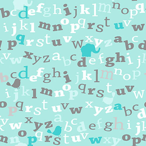 Comfy Flannel - Letters - Turquoise