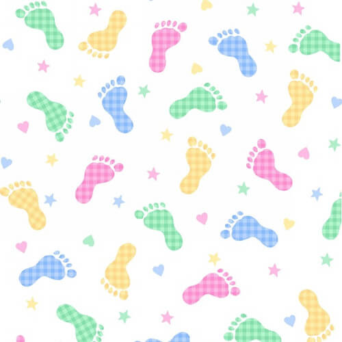 Comfy Flannel - Pastel Footprints