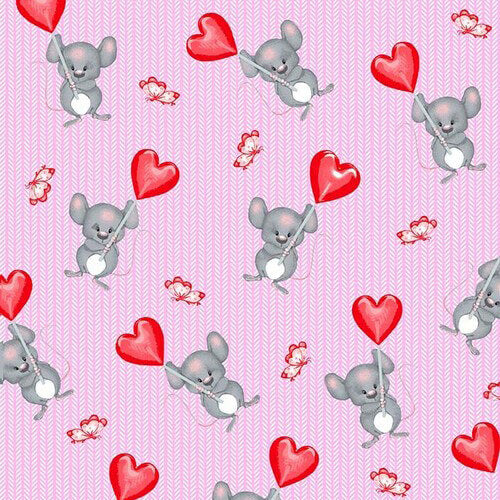 Comfy Flannel - Mouse & Hearts
