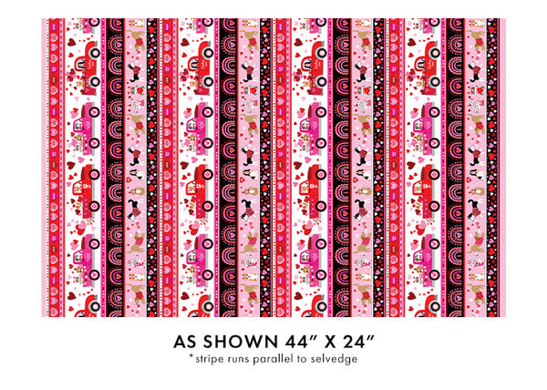 Love You Fur-Ever - Stripe Panel (44"x22")