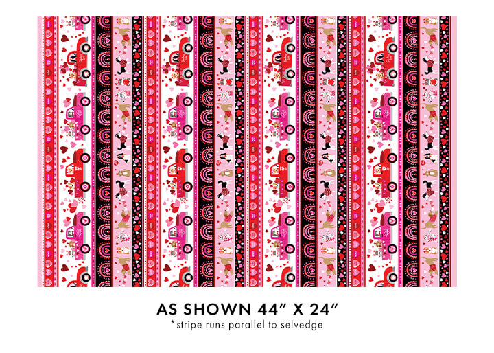 Love You Fur-Ever - Stripe Panel (44"x22")