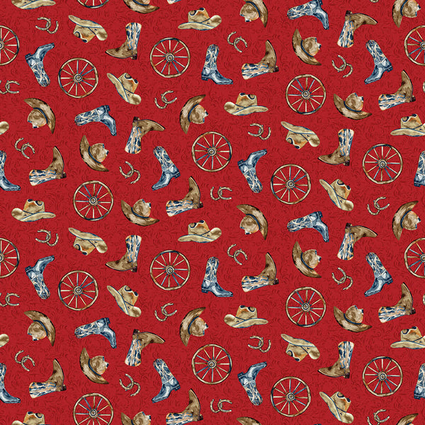 Western View - Western Motifs - Red