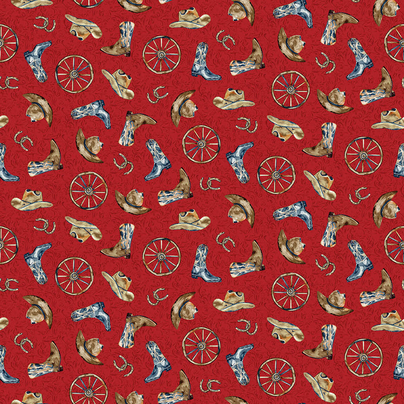 Western View - Western Motifs - Red