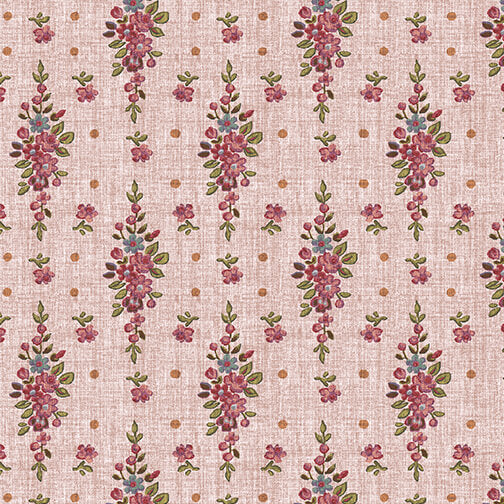 English Autumn - Floral Stripe - Light Rose