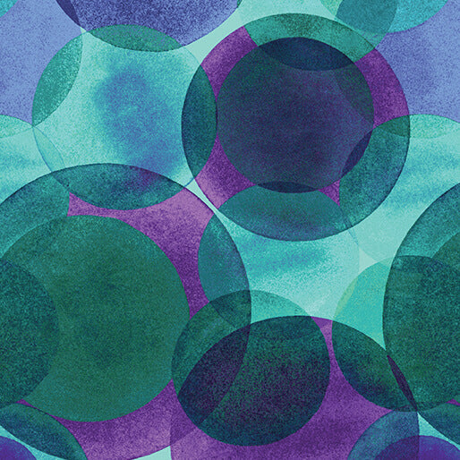 Watercolor Geometry - Large Watercolor Circles - Teal/Purple