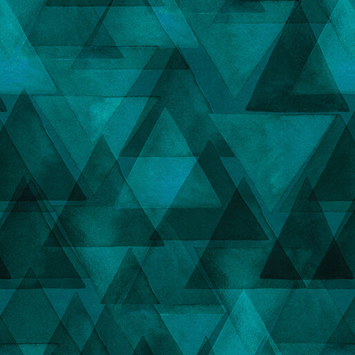 Watercolor Geometry - Raining Triangles - Teal