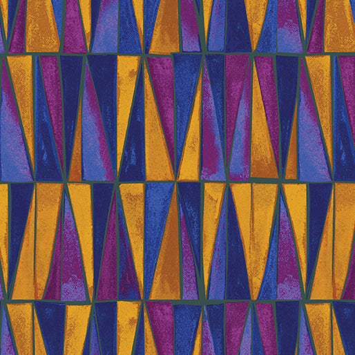 Watercolor Geometry - Prism - Purple/Gold