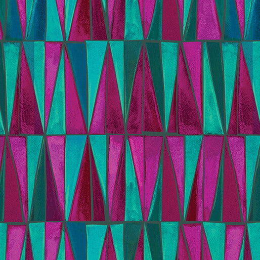 Watercolor Geometry - Prism - Teal/Pink