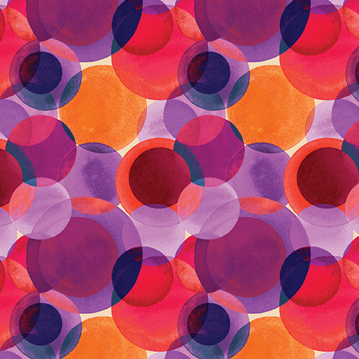 Watercolor Geometry - Small Watercolor Circles - Orange/Purple