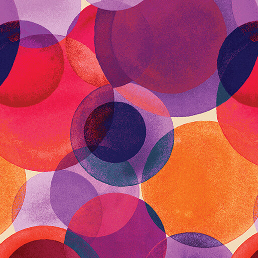Watercolor Geometry - Large Watercolor Circles - Orange/Purple